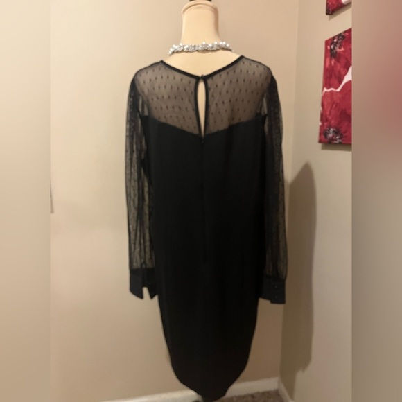 NWT Lane Bryant Mesh Yoke/Sleeve Sheath Dress, Size 18 - Picture 6 of 8